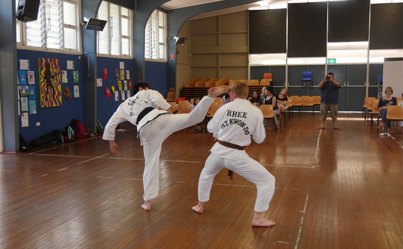 two men sparring